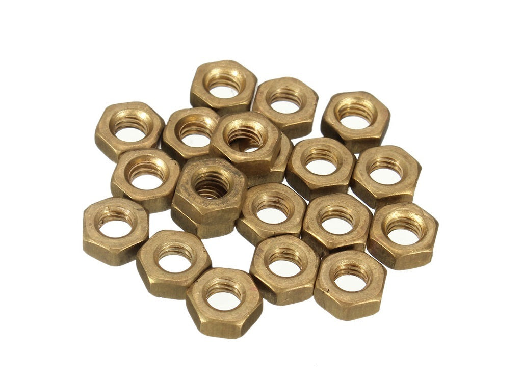 Spare brass nuts (half nut) UNC and 2BA hexagon metric thread - 4Boats