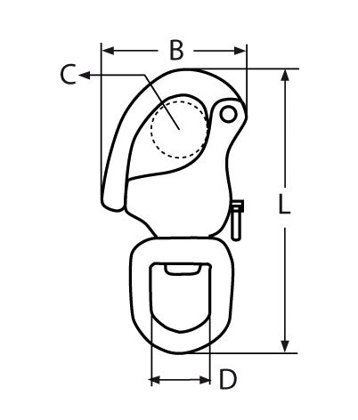 Spinnaker snap shackle 70mm and 87mm quick release A4 316 stainless steel - 4Boats