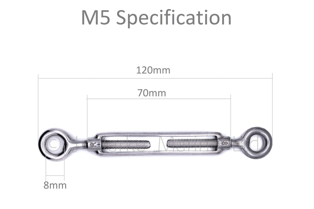 Stainless steel turnbuckle rigging screw eye to eye 316 A4 marine grade - 4Boats