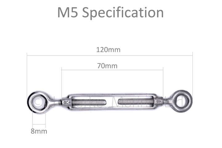 Stainless steel turnbuckle rigging screw eye to eye 316 A4 marine grade - 4Boats