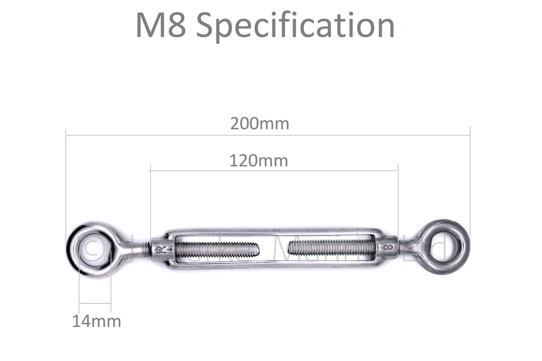 Stainless steel turnbuckle rigging screw eye to eye 316 A4 marine grade - 4Boats