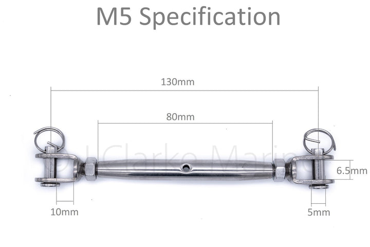 Stainless steel turnbuckle rigging screw jaw to jaw closed body 316 A4 marine grade - 4Boats