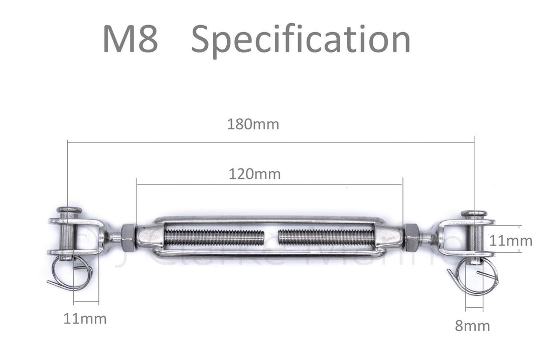 Stainless steel turnbuckle rigging screw jaw to jaw open body 316 A4 marine grade - 4Boats