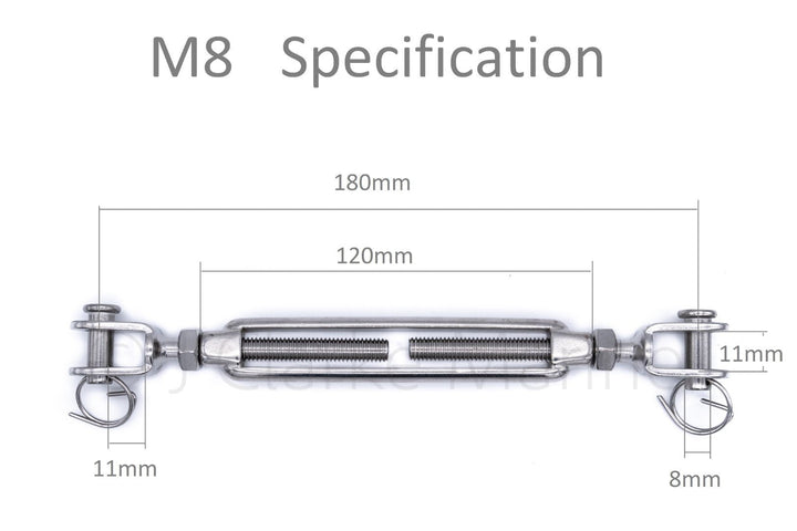 Stainless steel turnbuckle rigging screw jaw to jaw open body 316 A4 marine grade - 4Boats