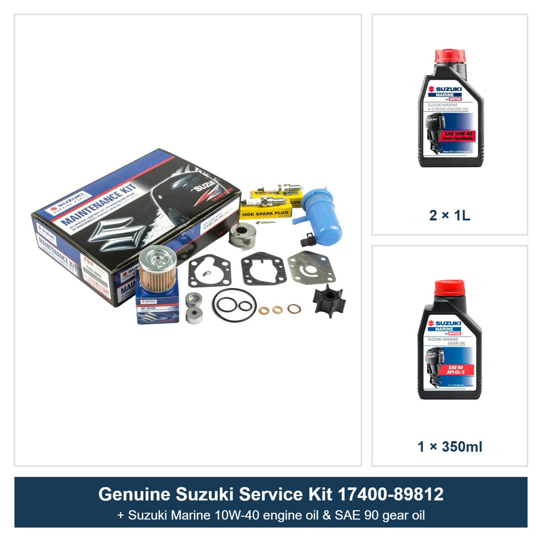 Suzuki DF9.9B DF15A DF20A Service Kit with Oils 17400-89812 (2013+)