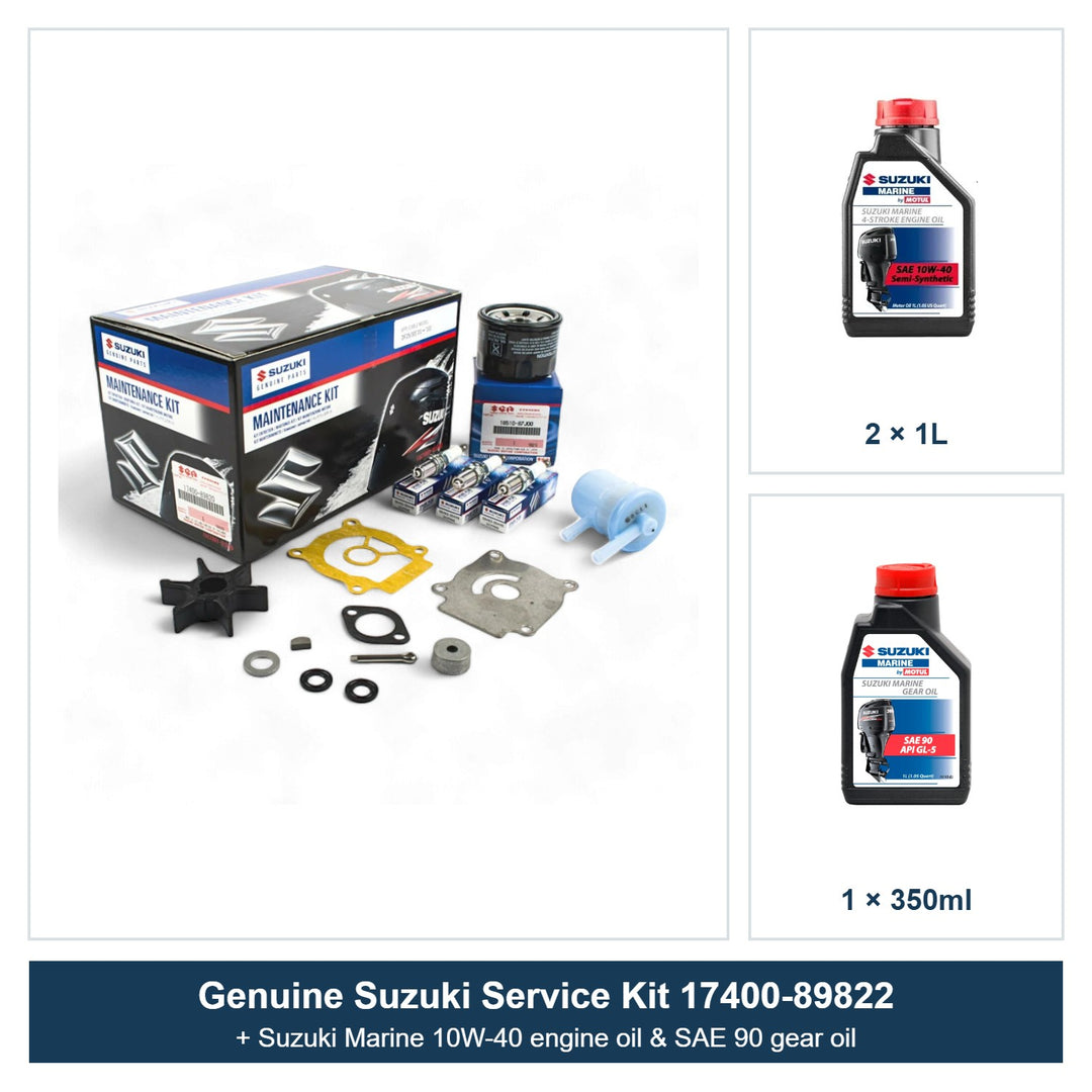 Suzuki DF25 DF30 Service Kit with Oils 17400-89822 (2001–2010)