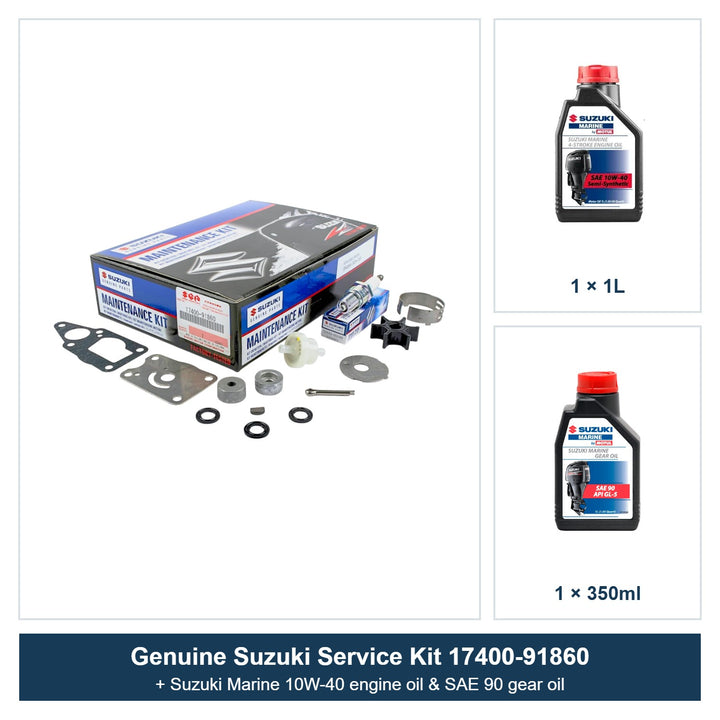 Suzuki DF4 DF5 DF6 Service Kit with Oils 17400-91860 (2002–2010)