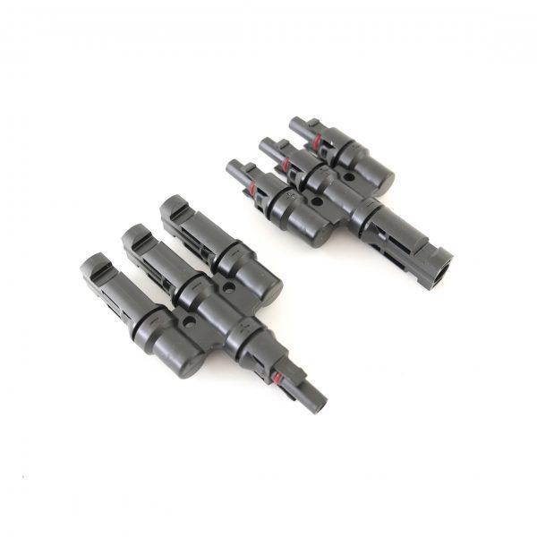 T-Branch Connector Pair, 3-to-1 branch circuit for MC4 type - 4Boats