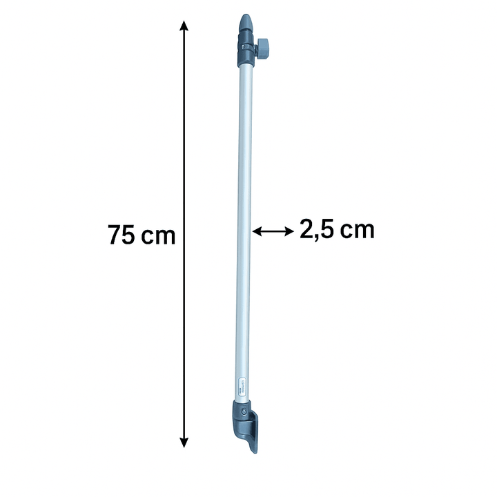 Lalizas telescopic canopy support for boats, measuring 75 cm in length and 2.5 cm in diameter