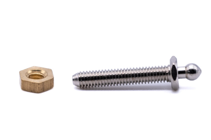 Tenax fastener machine threaded 24mm long stud and nut 2BA thread Made in England - 4Boats