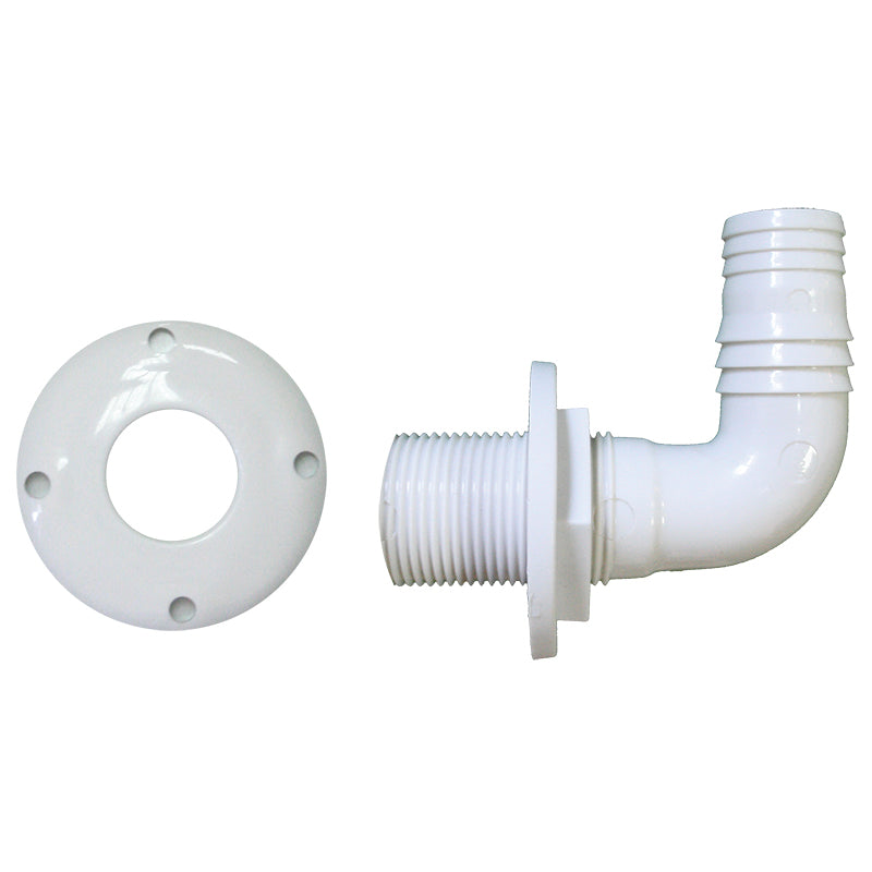 Nuova Rade 90° Thru-Hull Skin Fitting 25mm Hose White Scupper Flange L10254