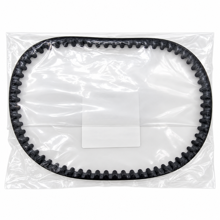 Rear of sealed Tohatsu 3H8-10061-0 timing belt packaging showing belt teeth