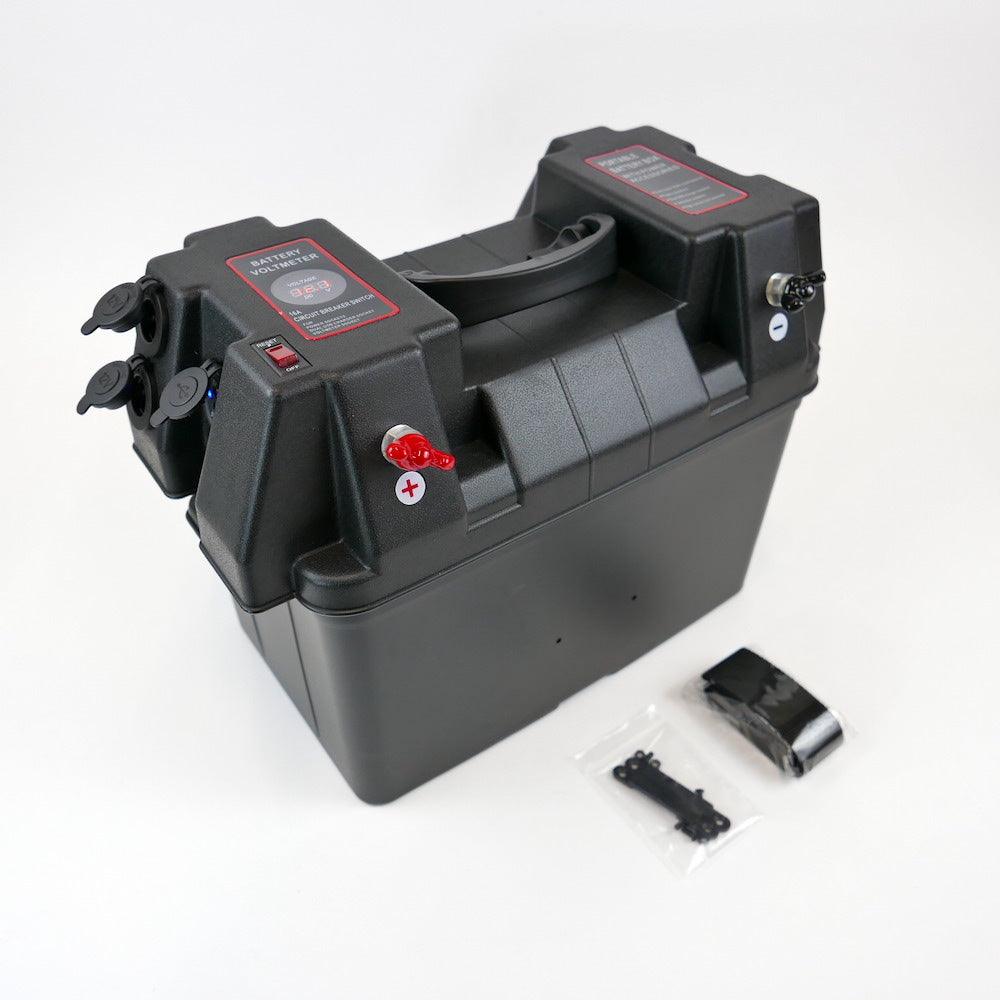 Trolling Motor Battery Power Box, 12V output, USB and Lighter socket - 4Boats