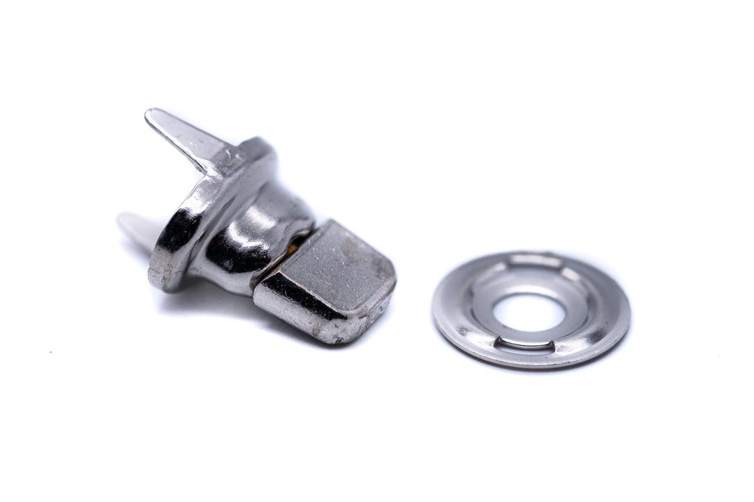 Clinch Button Turnbutton fastener cloth to cloth clinch and washer