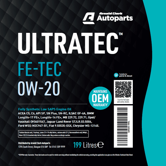 Ultratec FE-TEC 0W-20 199 Litre Barrel - E520-199L - 4Boats