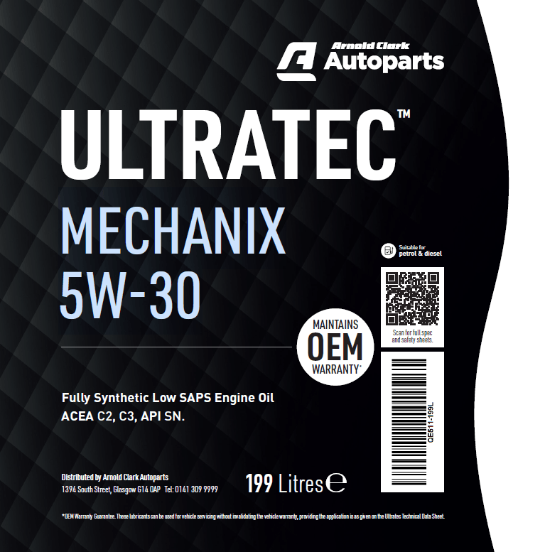 Ultratec MECHANIX 5W-30 199 Litre Barrel - E511-199L - 4Boats