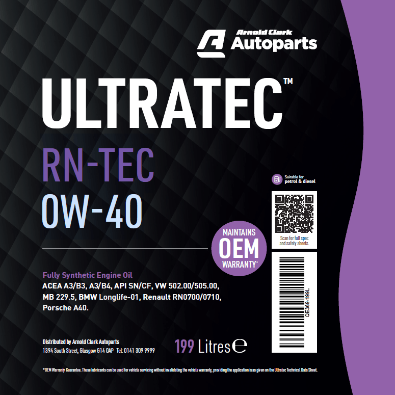 Ultratec RN-TEC 0W-40 199 Litre Barrel - E369-199L - 4Boats