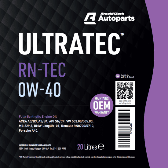 Ultratec RN-TEC 0W-40 20 Litre - E369-20L - 4Boats