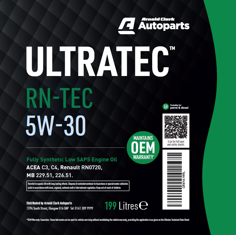 Ultratec RN-TEC 5W-30 199 Litre Barrel - E414-199L - 4Boats