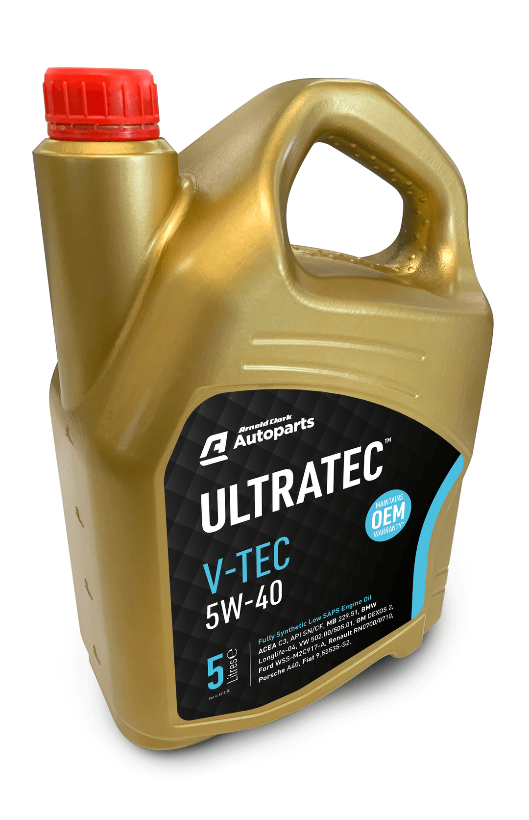 Ultratec V-Tec F1 5W40 Oil 5ltr - QE412-5L - 4Boats