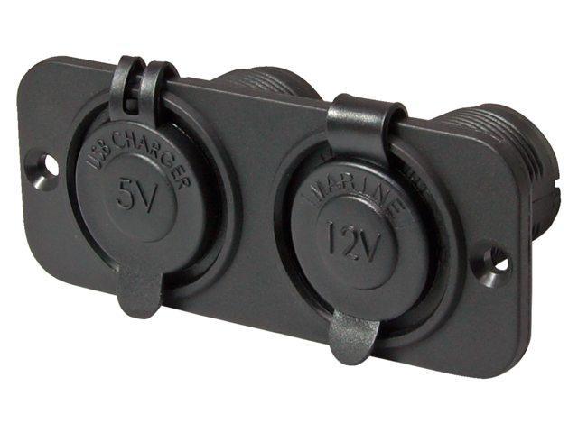 USB Socket + 12V Socket - by Talamex - 4Boats