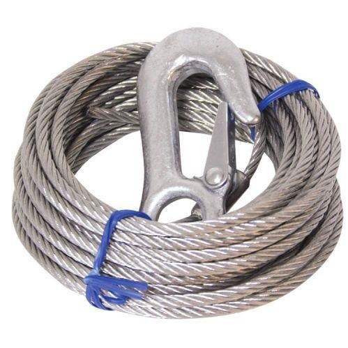 Winch cable with hook, L 6m, Diam 5mm, max 1700kgs - 4Boats