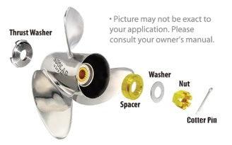 Yamaha Propeller nuts spacers and thrust washers - 4Boats