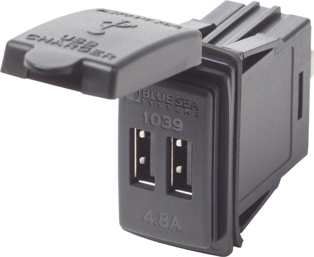 12/24V Dual USB 4.8A Chargers - Switch Mount - 4Boats