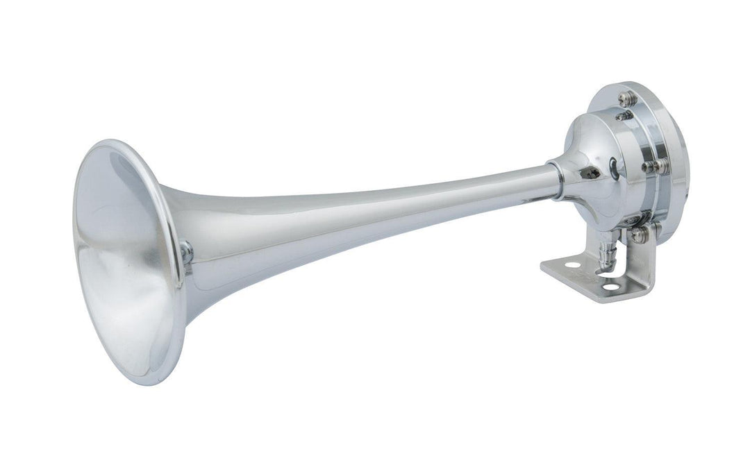 12V Chrome Plated Single Trumpet Mini Air Horn - 4Boats