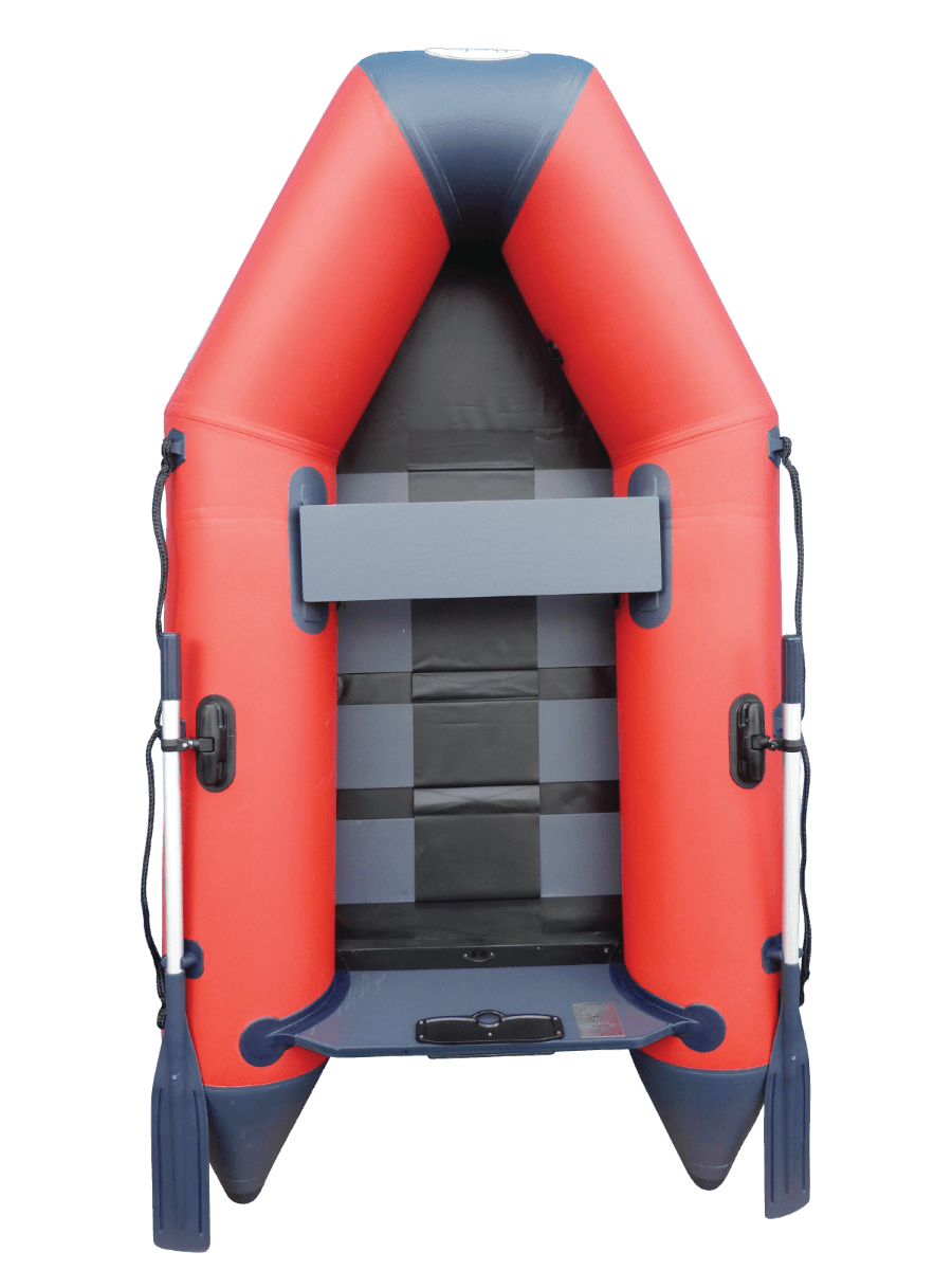 2.50m Red WavEco Ultra inflatable boat with a solid transom & Slatted Floor - 4Boats