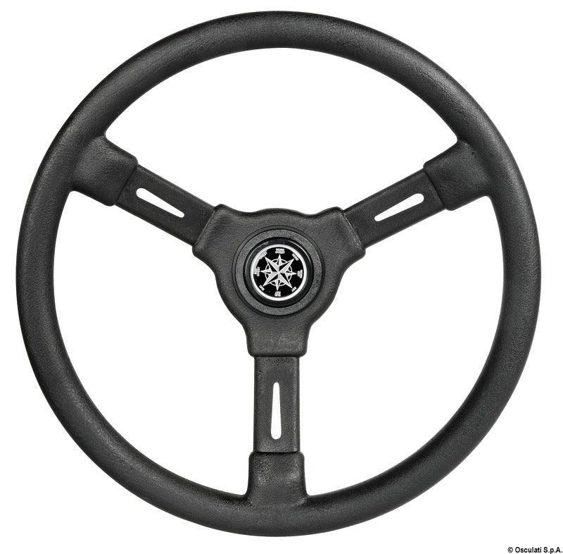 3-spoke steering wheel black 355 mm - 4Boats