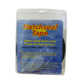 3m X 19mm X 6mm - Black Hatchseal Tape - Neoprene Adhesive Strip - 4Boats