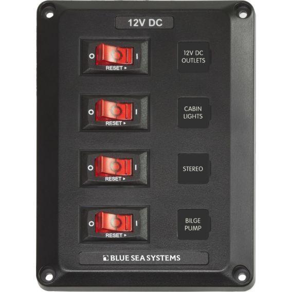 4 Position, BelowDeck Circuit Breaker Panel - 4Boats