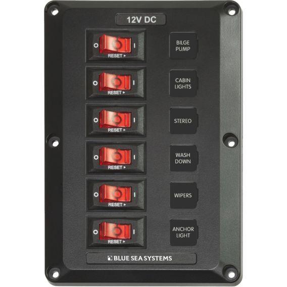 6 Position, BelowDeck Circuit Breaker Panel - 4Boats