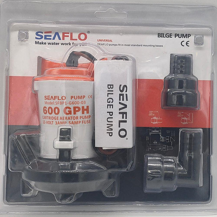 600GPH Seaflo Bilge Pump/Side Mounting Strainer Base 03 Series - 4Boats