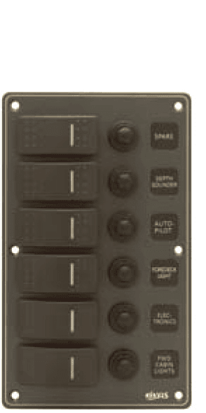 6P Aluminium IP66 Switch Panel with Backlight (Dark grey) - 4Boats