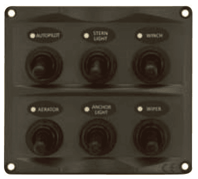 6P IP66 ABS Toggle Switch Panel (Dark grey) - 4Boats