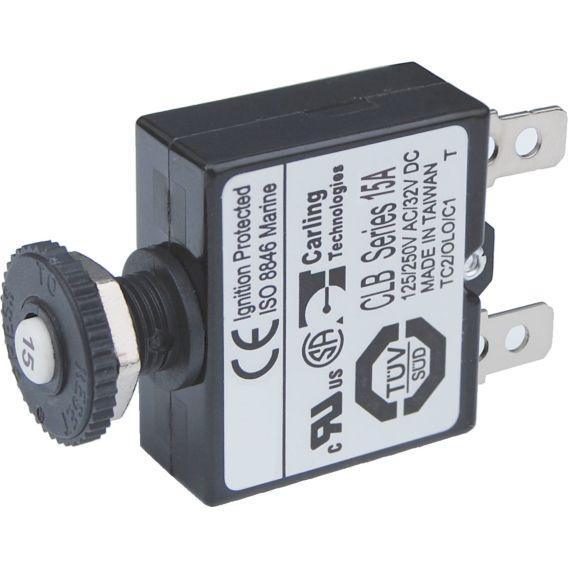 Push Button Reset Only Quick Connect Circuit Breaker-15A - 4Boats