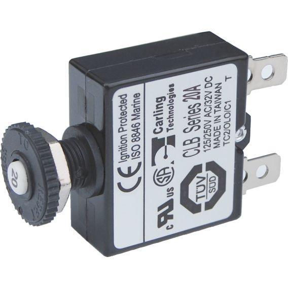Push Button Reset Only Quick Connect Circuit Breaker-20A - 4Boats