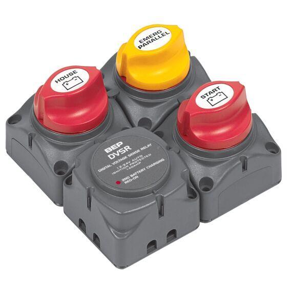 Square Battery Distribution Cluster for Single Engine with Two Battery Banks - 4Boats
