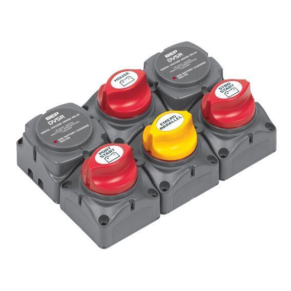 Battery Distribution Cluster for Twin Outboard Engine with Three Battery Banks - 4Boats