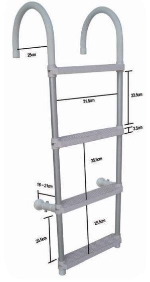Aluminium Anti-Slip Boarding Ladders-4 Step - 4Boats