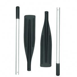 Aluminium Oars Long (1.64M) for 2.50-3.30 Boat (Pair) Black - 4Boats