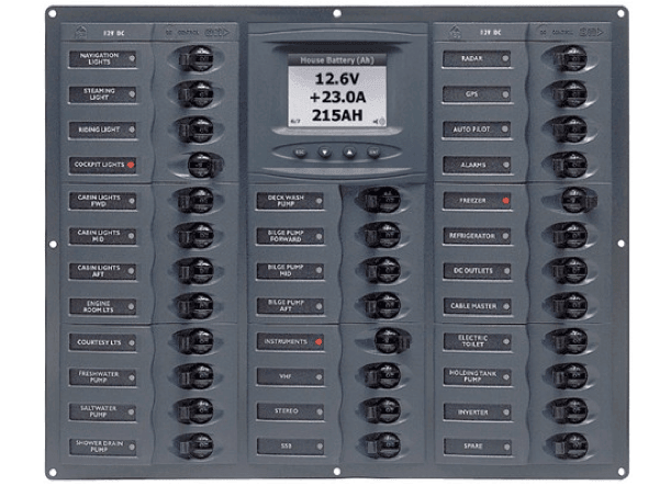 BEP 12V DC Circuit Breaker Panel 32 Way Millenium - Horizontal - 4Boats