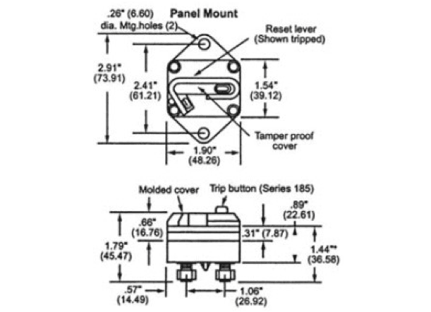 BEP Panel Mount Thermal Single Pole Circuit Breaker - 9 Sizes - 4Boats