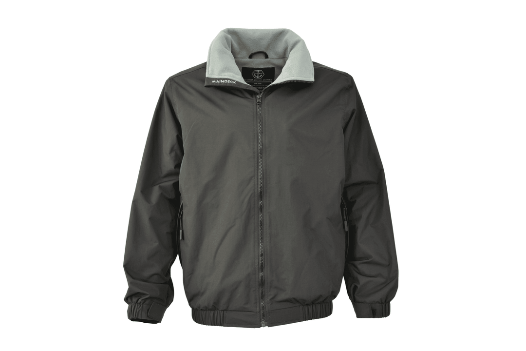 Black Crew Jacket Grey Fleece Size M - 4Boats