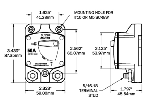 Blue Sea 187 Series DC Thermal Circuit Breakers Surface Mount - 4Boats