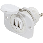 Blue Sea USB Charger Socket -12/24V - Black or White - 4Boats