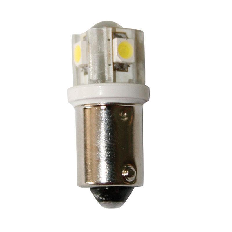 Bulb 12V, LED, BA9S, cool white - 4SMDs+1LED, 9x25,5mm - 4Boats