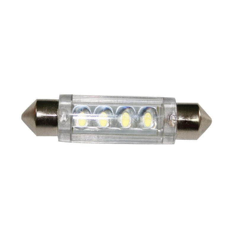 Bulb 12V, LED, T11, SV8.5-8, cool white - 4 LEDs, 11x41mm - 4Boats